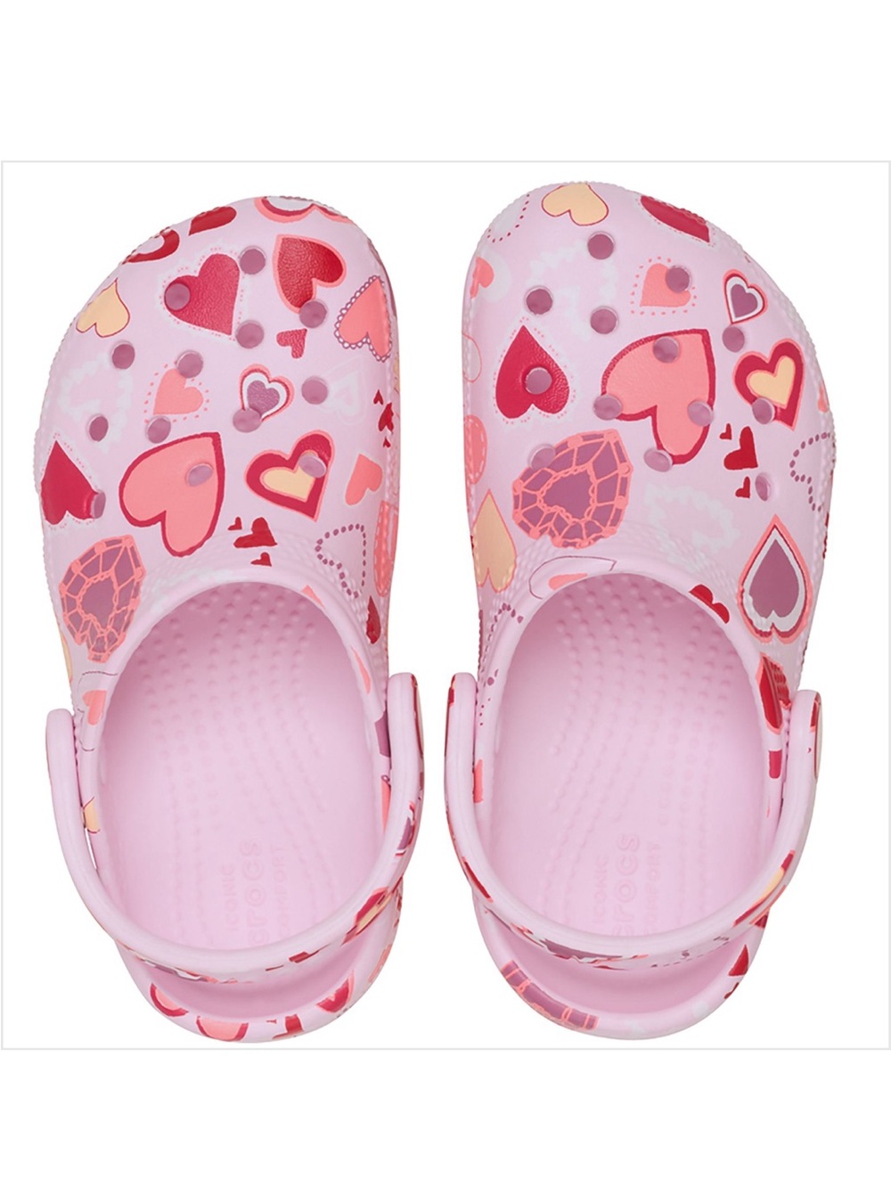 NWT crocs Girls Classic Valentine Hearts Clogs Sz 10